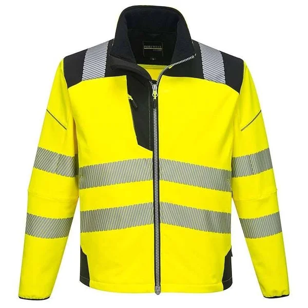 Portwest PW3 Hi-Vis Softshell Jacket in Orange/Black Size Large Polyester - All Seasons Uniforms