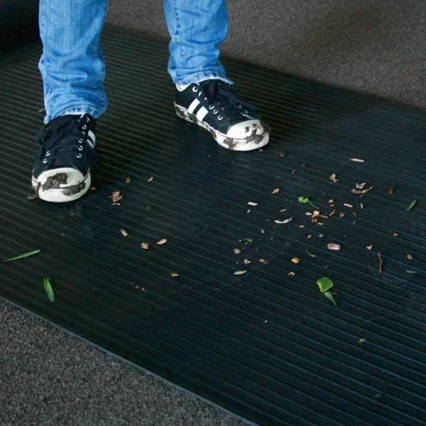 Rubber-Cal Wide Rib Rubber Floor Mat - Black, 1/8x22 x 48x22 x 180x22