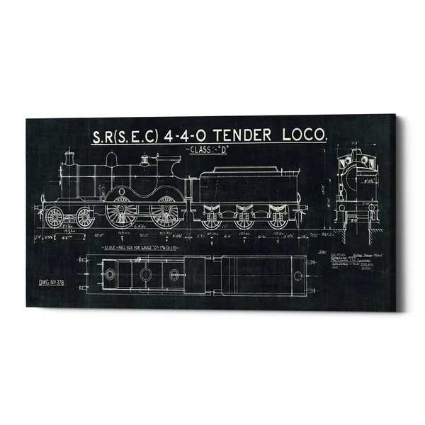 Epic Graffiti Train Blueprint II by Wild Apple Portfolio, Giclee Canvas Wall Art, 12x22x24x22 30x22x60x22