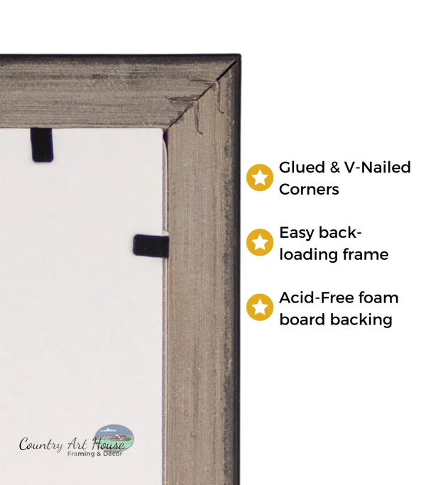 CustomPictureFrames.com 47x24 White Wash Wood Picture Frame - with Acrylic Front and Foam Board Backing