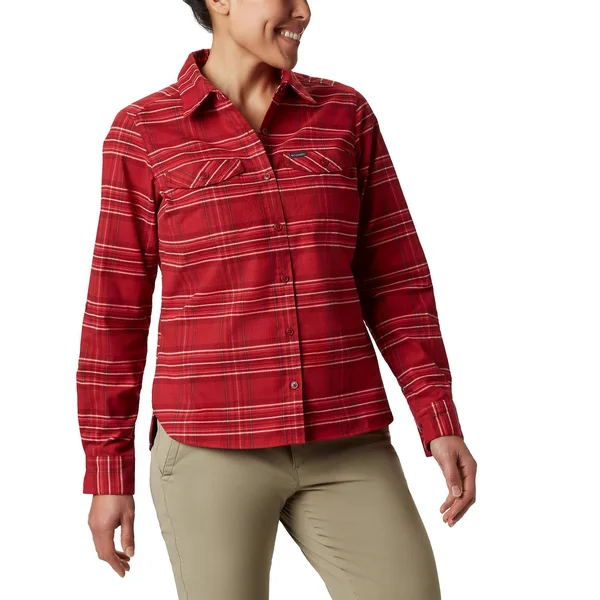 Columbia Silver Ridge Long Sleeve W Flannel Beet Plaid - L