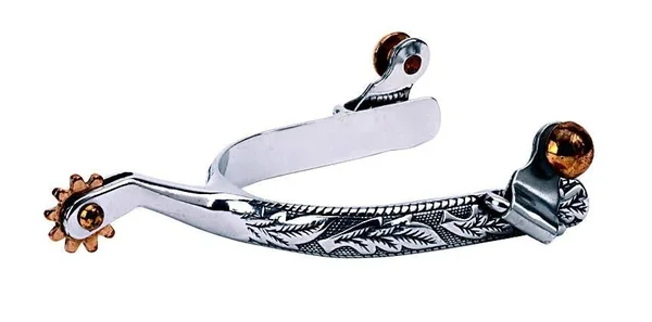 Weaver Leather Men's Roping Spurs with Engraved Band