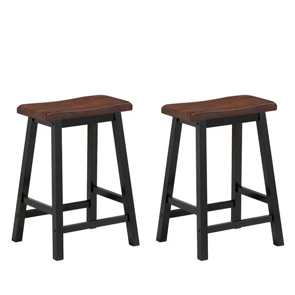 24x22 Height Set of 2 Home Kitchen Dining Room Bar Stools-Coffee - 17.5" x 14" x 24"