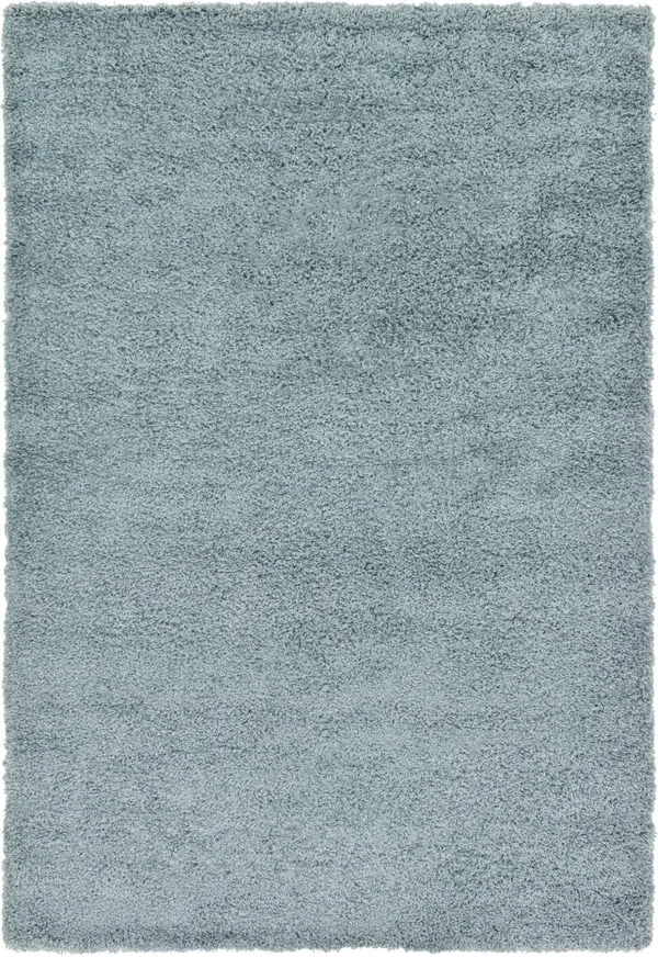 Unique Loom 3151388 5 x 8 ft. Solid Shag Oval Rug Slate Blue