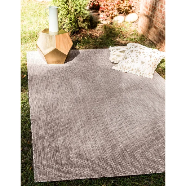 Unique Loom Outdoor Solid Area Rug - 6& x 9& Teal