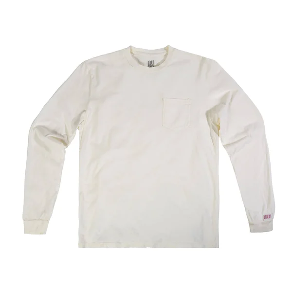 Topo Designs Men's Pocket Tee Shirt Long Sleeve in Natural Size XXL, Cotton