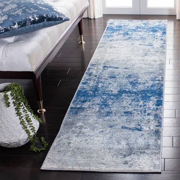 Safavieh Brentwood Alaia Abstract Runner Rug, Grey/Navy, 2& x 14&