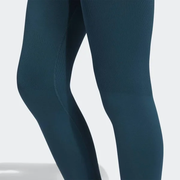 Adidas Women's Training Aeroknit Cropped High-Rise Tights in Blue/Wild Teal Size Small, Nylon/Polyester/Knit