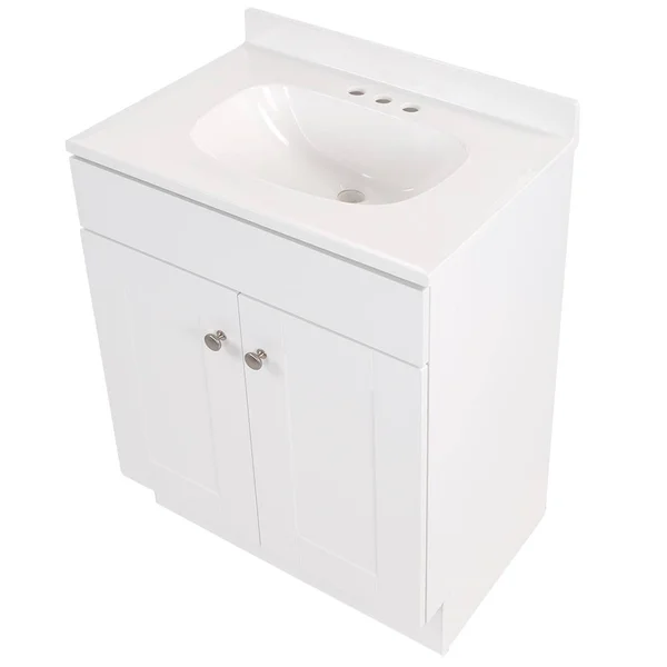 Project Source 24-in White Single Sink Bathroom Vanity with White Cultured Marble Top, R38 VBCU2418