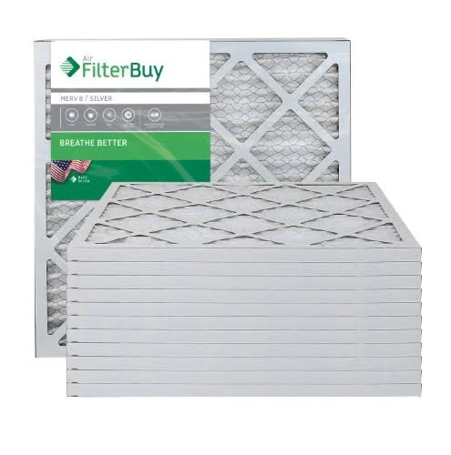 Filterbuy 18x20x1 Air Filter MERV 8 - Pleated HVAC AC Furnace Filters (12-Pack, Silver)