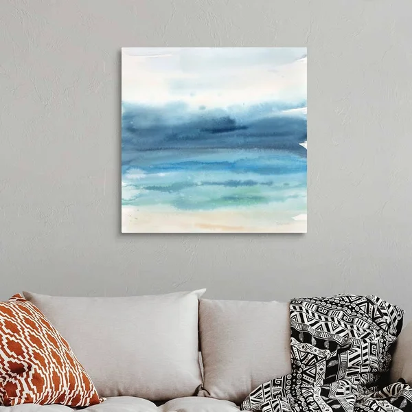 Indigo Seascape I, Canvas Wall Art, 30x30, Great Big Canvas