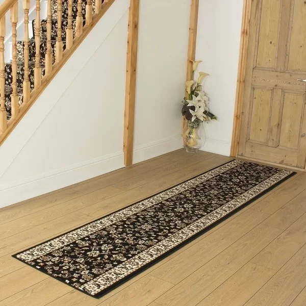runrug USA Persian Black Hall Carpet Runner Length: 6 foot - Widths