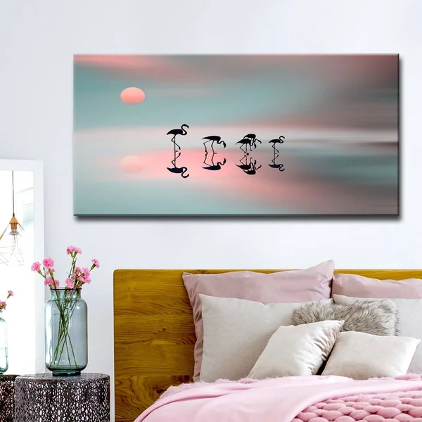 Ready2HangArt Family Flamingos Canvas Wall Art