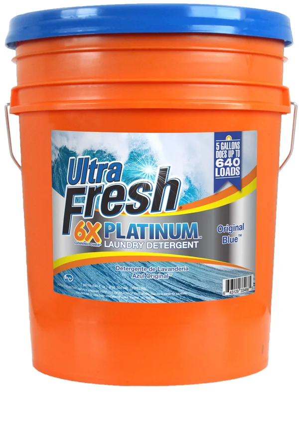 Ultra Fresh UFPTTRSL Platinum Original Blue Liquid Laundry Detergent, 5 gal, 640 oz.