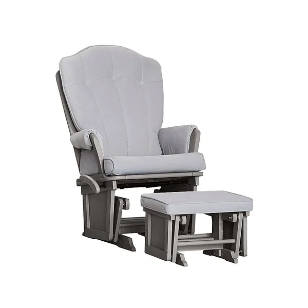 Baby Cache Vienna Glider and Ottoman - Ash Gray/Light Gray
