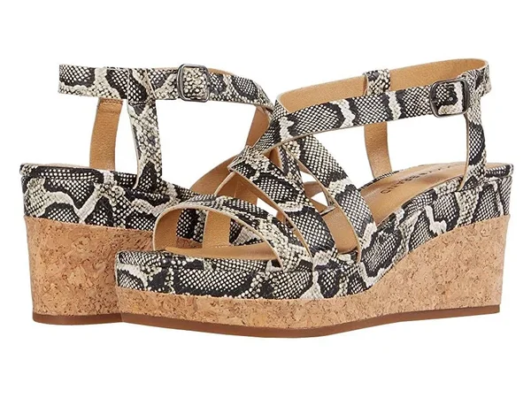 Women's Lucky Brand Batikah Strappy Wedge Sandal - Size 5.5 M - Beige