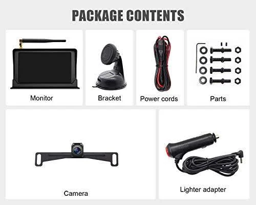 DoHonest HD 1080p Digital Wireless Backup Camera Kit with 5 inch TFT Monitor for Trucks - cars, suvs, vans, campers Rear View Camera
