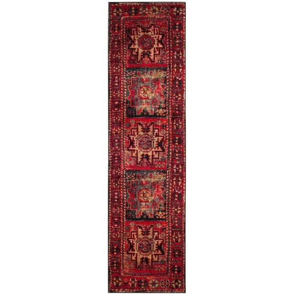Safavieh Vintage Hamadan Rug Collection VTH213M - Light Blue - Black - 6&-7x22 x 9&