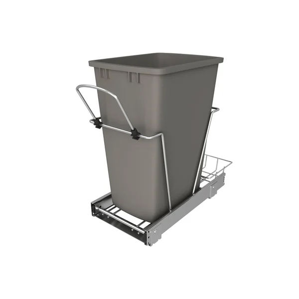 Rev-A-Shelf RV-12KD-13C-S Single 35 Quart Cabinet Pullout Waste Container - Gray