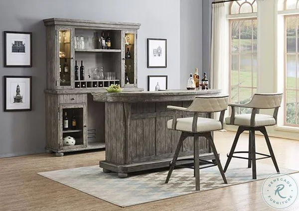 Eci Furniture PGA Distressed Gray Spectator Swivel Bar Stool