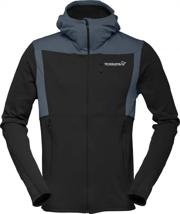Norrona Falketind Warm1 Stretch Full-Zip Hooded Fleece - Men's Caviar - L