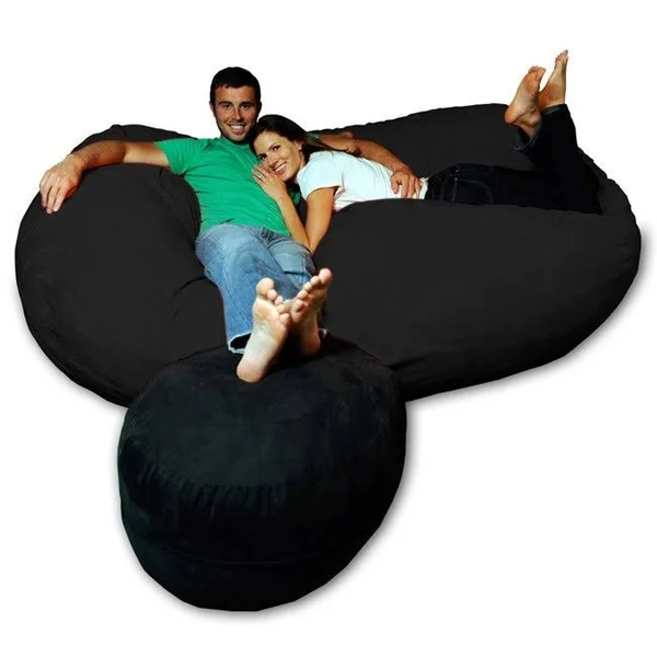 Theater Sacks Llc 7.5-Foot Soft Memory Foam Micro Suede Beanbag Chair Lounger, Purple