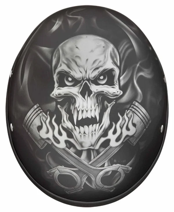 Daytona Skull Cap Pistons Skull Half Helmet