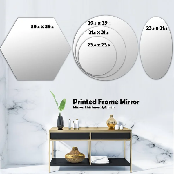 Designart 24-in L x 24-in W Round Purple Polished Wall Mirror, MIR30053-C6-C24