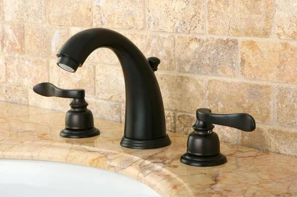 Kingston Brass KB8982NFL NuWave French Widespread Lavatory Faucet with ABS & Brass Pop-Up Polished Brass