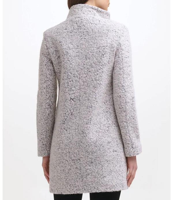 Women's Kenneth Cole New York Wool Blend Boucle Coat 5705547 - X-Small - Black