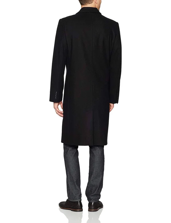 London Fog Black Deep Mens Size 40r Single Breasted Coat Wool