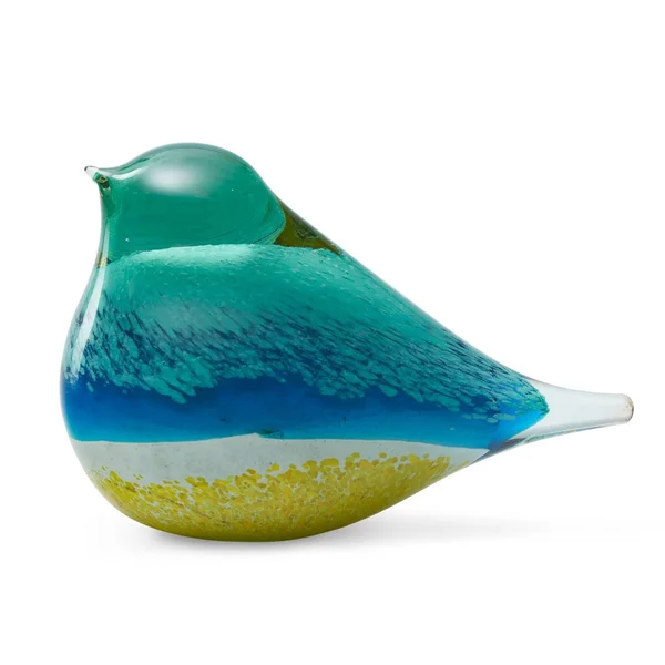 Yellow & Blue - Mediterranean Glass Bird Desktop Sculpture