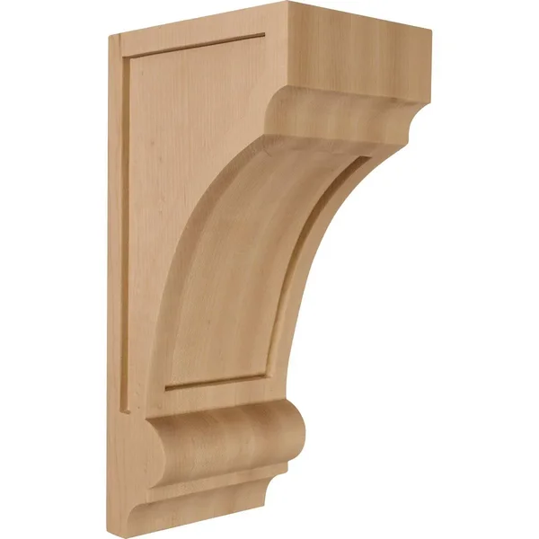 Ekena Millwork CORW05X06X12DIRO 4 3/4x22W x 6x22D x 12x22H Diane Recessed Wood Corbel, Red Oak