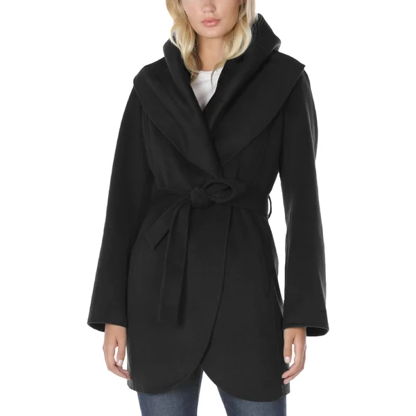 Tahari Women's Marilyn Double-Face Wool-Blend Coat - Black - Size M