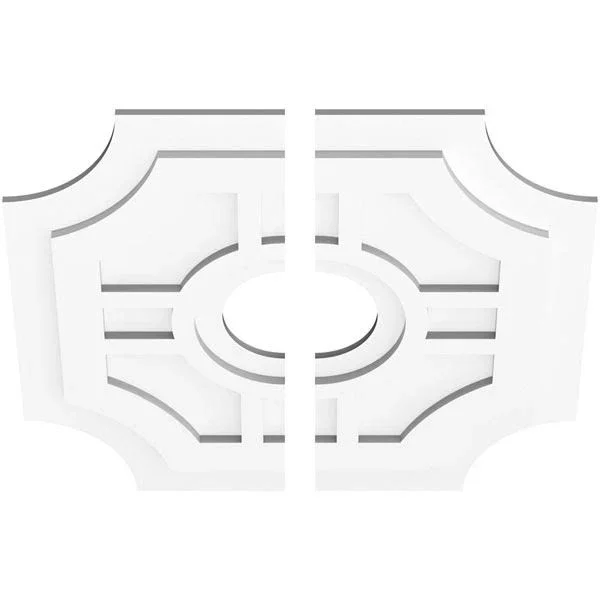 26 inchod x 6 inchid x 8 1/2 inchc x 1 inchp Haus Architectural Grade PVC Contemporary Ceiling Medallion, Two Piece