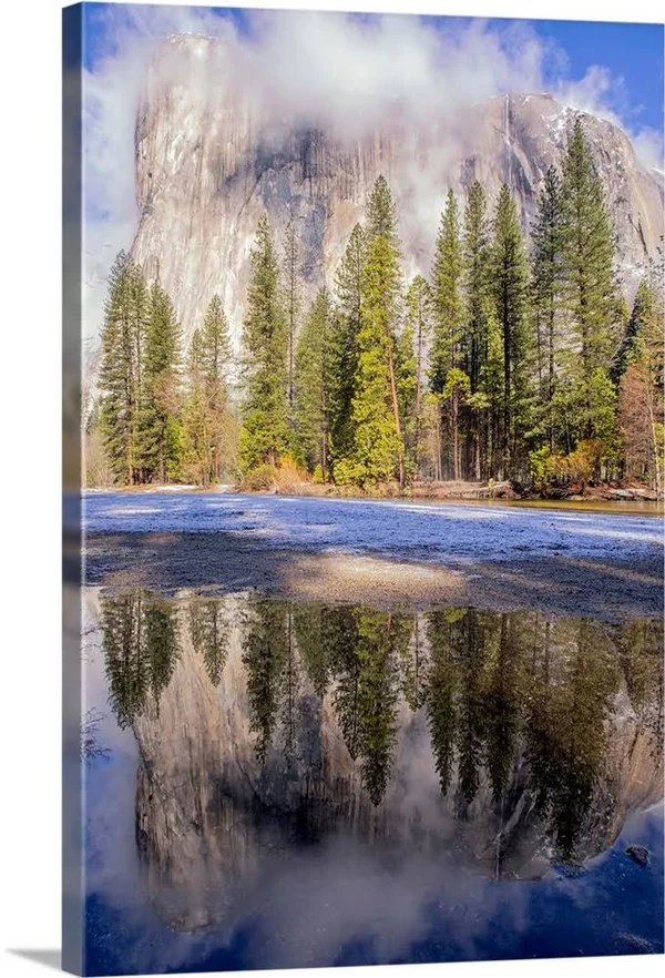 El Capitan with Reflection in Merced River - Yosemite National Park, California, Canvas Wall Art, 16x24, Great Big Canvas
