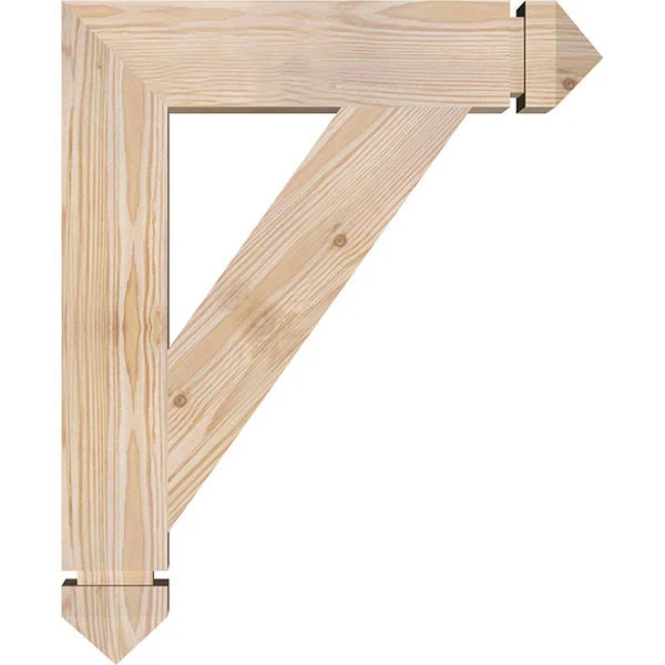Ekena Millwork BKT04X18X22TRA03SDF 3 1/2x22W x 18x22D x 22x22H Traditional Arts & Crafts Smooth BRACKET - Douglas Fir