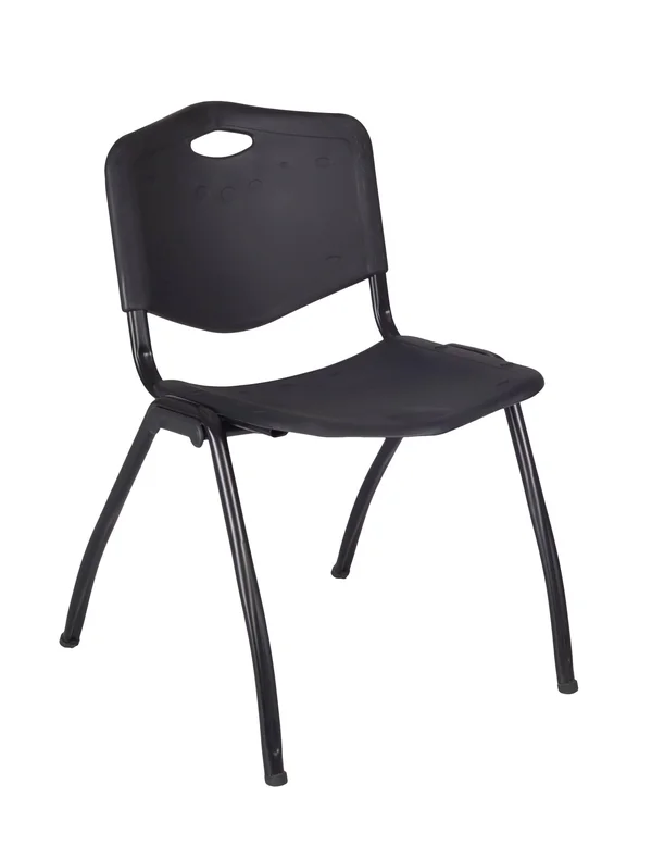 Regency Cain 84x22 x 24x22 Training Table- Mocha Walnut & 3 &M& Stack Chairs- Black
