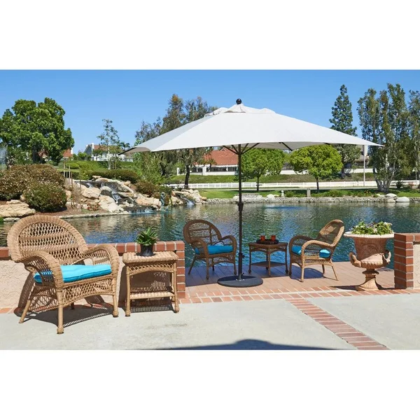 Newport Rectangular Crank Lift Umbrella by Havenside Home - Base Not Included - Jockey Red