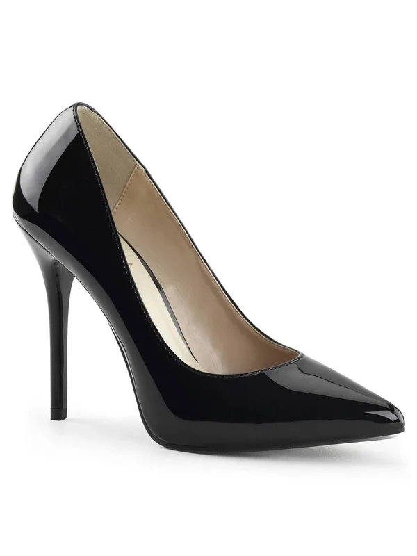 Pleaser - AMUSE-20 6 - Cream Patent