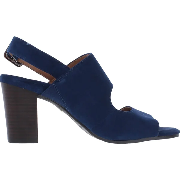 Vionic Bianca Womens Suede Ankle Strap Block Heels, Wine