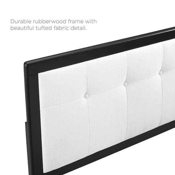 Modway Draper Tufted King Fabric and Wood Headboard - Black White