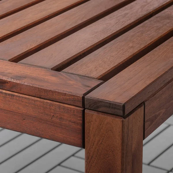 IKEA - 腜PLARÖ Table, 6 armchairs+bench, Outdoor, 腜PLARÖ Brown stained/H錶lö Black