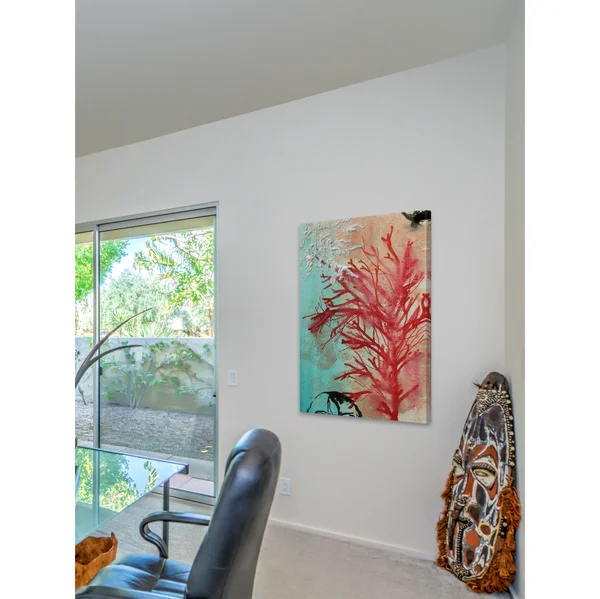 Marmont Hill Red Coral by Christine Lindstrom Painting Print on Wrapped Canvas - Size: 12x22 x 18x22
