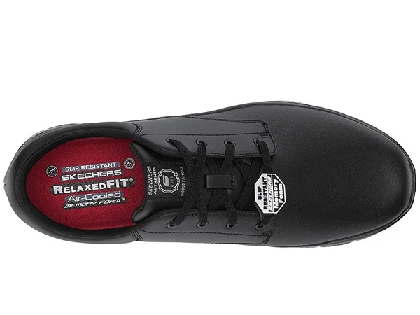 Skechers Men's Work Relaxed Fit Flex Advantage Fourche SR Oxford, Black