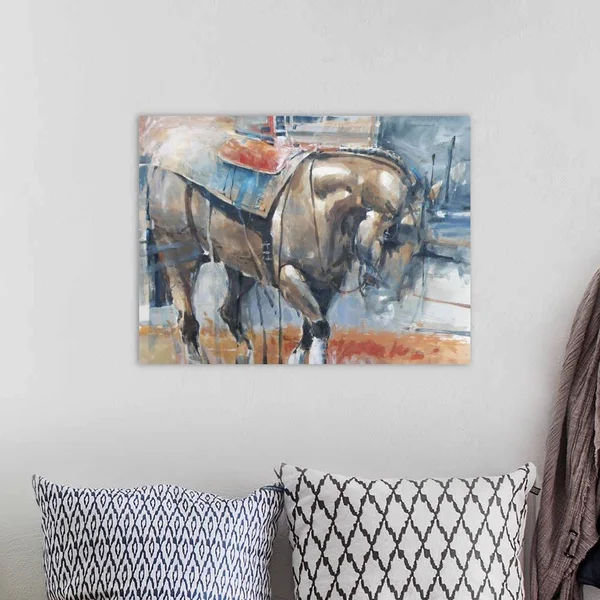 Pulling Horse - Canvas Wall Art, 24x18, Great Big Canvas