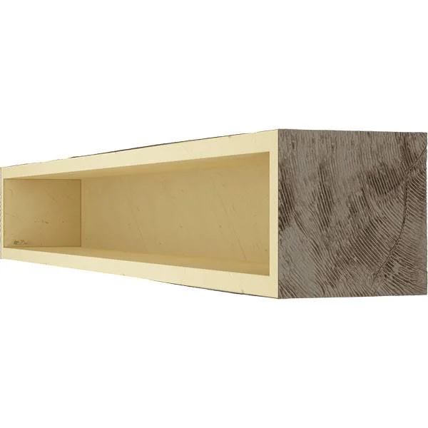 Ekena Millwork MANUHH08X12X48HD 8x22H x 12x22D x 48x22W Hand Hewn Faux Wood Fireplace Mantel - Natural Honey Dew