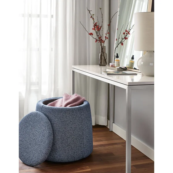 Room & Board, Modern Parsons 54W 18d 29h Console Table w/ 1x22 Leg, Smoke Tempered Glass Top w/ Natural Steel Base