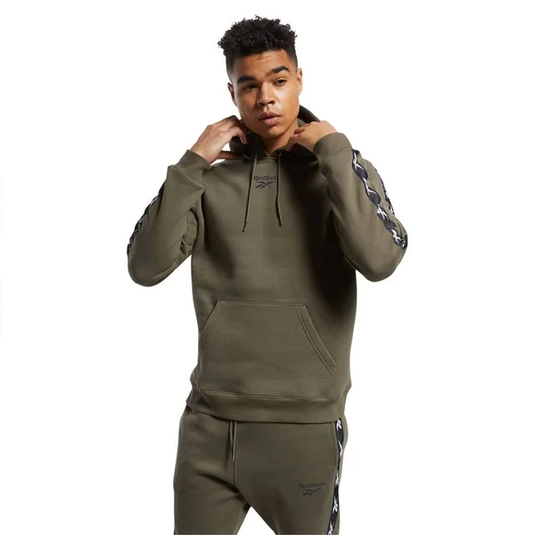 Reebok Training Essentials Tape Green Hoodie - L