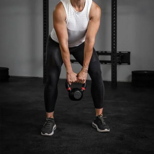 Tru Grit - 62-lb Cast Iron Kettlebell - Black